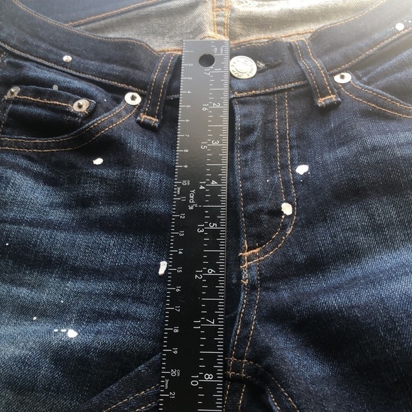 RAG & BONE Blue White Dark Rinse Andfield Splatter Paint Skinny Jeans Size 26 - Picture 13 of 13
